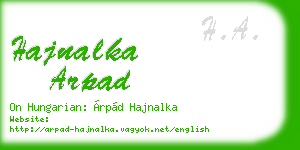 hajnalka arpad business card